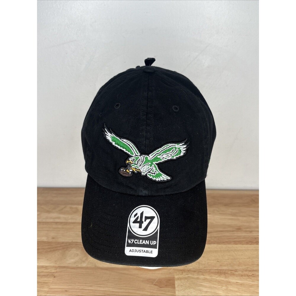 Philadelphia Eagles NFL '47 Brand Throwback Black Clean Up Adjustable Hat